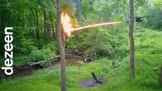 Flamethrower drone can shoot a sevenmetre long stream of fire [upl. by Delainey]