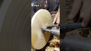 Making a wooden fancy golden plate handmade handicraft  part 1wood viralvideo subscribe [upl. by Tahp]