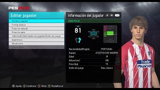 FACE JOAO FELIX  PES 2019 CONVERTED TO PES 2018 [upl. by Hendel]