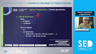 SED Directo Hospitalización de los pacientes con diabetes pregestacional [upl. by Havelock]