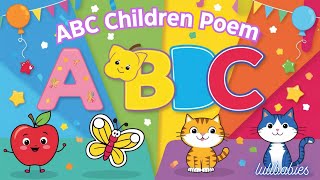 ABC songs  ABC poem  letters song for baby  Rhymes song for toddlers  a for apple nursery poem [upl. by Alyahsal454]