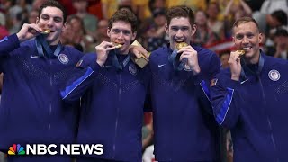 Team USA wins gold on Day 1 of Paris Olympics [upl. by Tenaej]