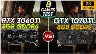 GTX 1070 Ti vs RTX 3060 TI  8 Games Test  How Big The Difference  1440P  2K [upl. by Houston351]