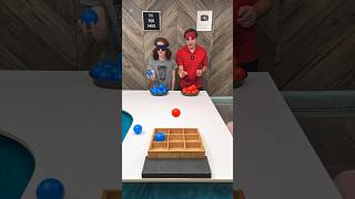 Can She Win Blindfolded 😎 TicTacToe 🔴 Ball Toss 🔵 [upl. by Adnopoz]