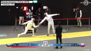 2018 98 T16 03 M E Individual Heidenheim GER WC YELLOW ANOKHIN RUS vs LIMARDO GASCON VEN [upl. by Col810]