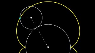 Nephroid epicycloid animation code in description smaller circle rolling on larger circle shorts [upl. by Tolmann]