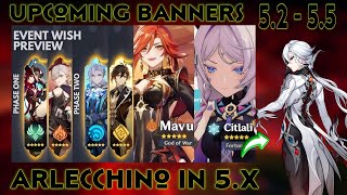 NEW UPDATE  ARLECCHINO IS HERE  BANNERS FROM 52 TO 55  MADAM PING RELEASE  Genshin Impact [upl. by Kcirednek]