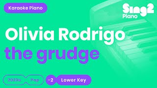 Olivia Rodrigo  the grudge Lower Key Piano Karaoke [upl. by Laitselec]