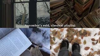 Novembers cold song 🧊 reading with classical dark academia 🎶☕winter playlist [upl. by Mitchael]