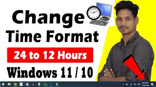 How To Change Time Format 24 To 12 Hours  How To Change Time Format In Windows [upl. by Nananne]