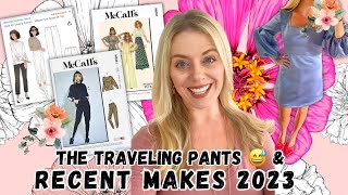 A Tale of the Traveling Jogger Pants Fall Makes and mccalls Vogue amp Style Arc Pattern Review [upl. by Bega]