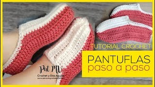 Cómo tejer PANTUFLAS CROCHET FÁCILES ❤️ [upl. by Still709]