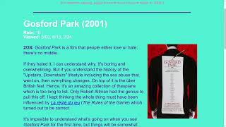 Movie Review Gosford Park 2001 [upl. by Korry]