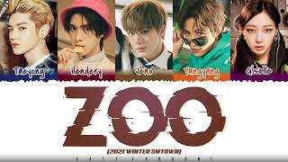 2021 SMTOWN NCT x aespa  ZOO Lyrics Color CodedHanRomEng [upl. by Erlinna]