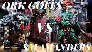 Orks Vs Space marines 40k 10th edition battle report [upl. by Alyhs590]