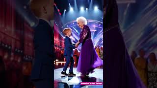 Grandmother and grandson on stage on Americas Got Talent [upl. by Nyledam]