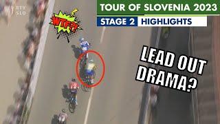 Dylan Groenewegen ALMOST CAUSES CRASH  Tour of Slovenia 2023 Stage 2 Highlights [upl. by Staffan]