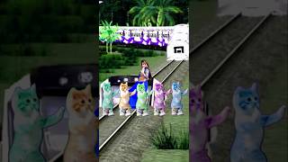 Jasmin aunty dancing with little cat baby stop the superfast traincutetrendingshortsfeed [upl. by Nylecyoj]