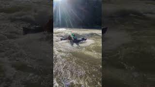 Tandem Canoe Surfing Lower Gauley [upl. by Faustena]