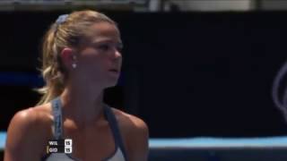 Camila Giorgi hits the first ace against Serena Williams at AO 2016 [upl. by Anilra]