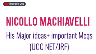 Important Mcqs on Machiavelli with Explanation 🔴🔥🌕 Western Political thoughtUGC NETJRF [upl. by Compton]