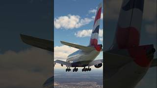 Landing in Frankfurt on the giant A380 aviation msfs2020 a380 landing travel frankfurt [upl. by Arahsat]