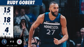 Rudy Gobert With 15Point18Rebound DoubleDouble Versus Los Angeles Clippers  011424 [upl. by Cleopatra]