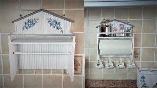 A USEFUL IDEA  Shelf  Paper Towel Holder and Cup Hanger  Kitchen decor [upl. by Kelton]