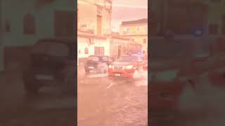 torrentialrains in Catania roads transformed into rivers and flooded streams in eastern Sicily [upl. by Elahcar]