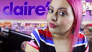 ASMR Claires Employee Pierces Your Ears [upl. by Elyrpa]