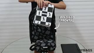 Mochila Fortnite DARK BLACK Doble Compartimento [upl. by Asiat]