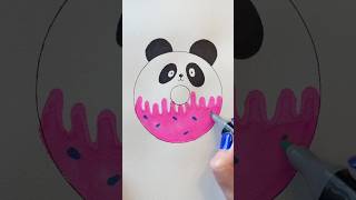 How to draw a cute panda donut  Easy drawing step by step 🐼🍩 [upl. by Liesa290]