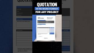 Professional Project Quotation Template in MS Word  quotation estimate [upl. by Etterb]