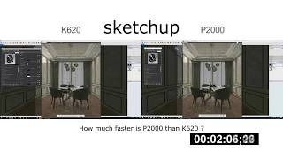 quadro k620 vs quadro p2000 compare with 3dsmax and sketchup [upl. by Nojed666]