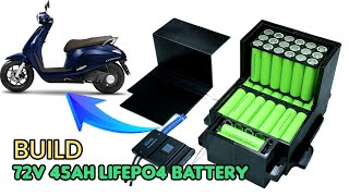 72v 45Ah Lifepo4 battery build for Ebike  66 Cell 32140 Battery JK BMS 100A [upl. by Alegnad]