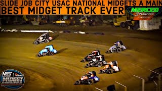 Slide Job City A Main USAC Nationals Midgets Night 2 Merced Speedway Unbelievable Race Track [upl. by Bridgette]