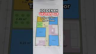 Ide denah rumah ukuran 6x8 dengan 3 kamar tidur idedenahrumah [upl. by Ikkim585]