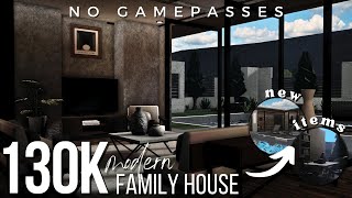 BLOXBURG 0124  NO GAMEPASS Modern Family House  130k  Speedbuild [upl. by Justis]