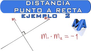 Distancia entre un punto y una recta  Ejemplo 2 [upl. by Mateya]