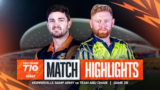 2024 Abu Dhabi T10 I Match 28 Highlights Team Abu Dhabi vs Morrisville Samp Army  Season 8 [upl. by Tobye60]