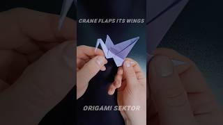 ORIGAMI CRANE EASY CRAFT TUTORIAL  DIY PAPER ORIGAMI CRANE FLAPS ITS WINGS [upl. by Monjan]