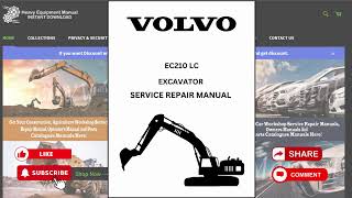 VOLVO EC210 LC EXCAVATOR SERVICE MANUAL [upl. by Akemahs840]