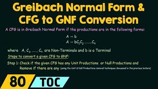 Greibach Normal Form amp CFG to GNF Conversion [upl. by Calvert]