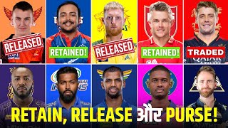 IPL 2024  ALL 10 Teams Final Retention Released Players List and Purse  ANALYSIS [upl. by Pappano258]