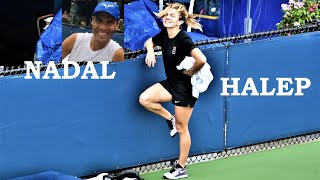 When Simona HALEP met Rafael NADAL take2 🎾 US OPEN Court PRACTICE  HD 🗽 [upl. by Abehs]