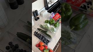 fridge restock🍒🥦✨ fridgerestock fridge restock asmr organization kitchen [upl. by Nhguavahs]