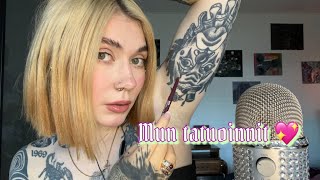 ASMR Suomi  Esittelen osan mun tatuoinneista 💖 tattoo tracing naputtelua höpöttelyä [upl. by Aifas709]