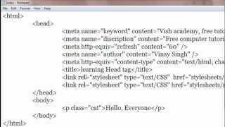 Meta tag  HTML Head Section in Hindi part 45  HTML in Hindi [upl. by Reffineg991]