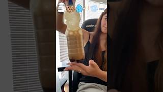 Iced Latte in Bottle 😲 tutorial latte lifehacks ice coffee [upl. by Eaton808]