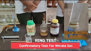 Ring Test  Confirmatory test for the presence of nitrate ion [upl. by Jareb627]